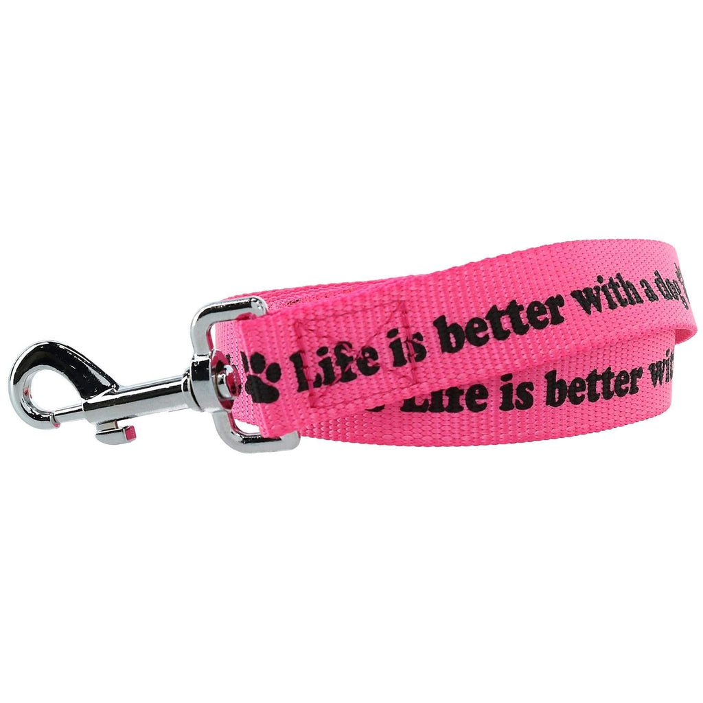 Ascentix Life is Better Nylon Dog Leash Pink - PawsPlanet Australia