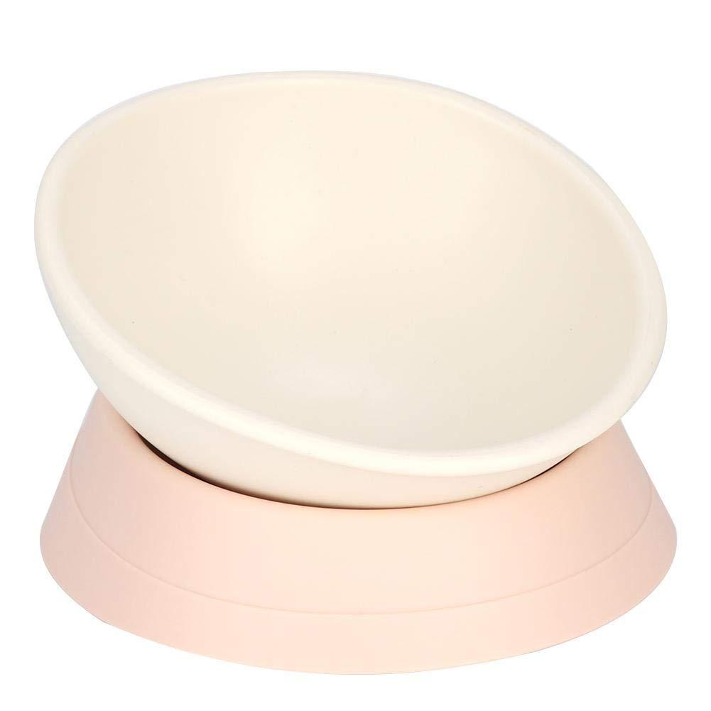 Slanted Dog Bowl Non Slip Tilted Pet Bowls Wide Mouth Dog Feeder Cat Food Water Bowl Dish Pet Sterile Tableware Dog Feeding Watering Supplies with Detachable Stand(White) - PawsPlanet Australia