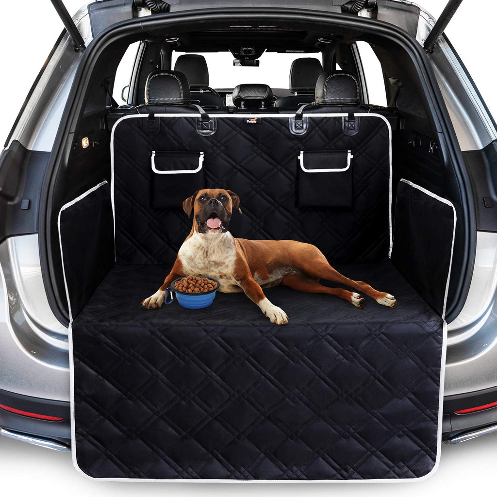 Toozey Complete Car Boot Protector for Dogs, 4 Layers Quilted & Durable Car Boot Dog Blanket with Side and Bumper Protector, Tearproof/Waterproof/Slip-proof/Hair-proof, Easy to Clean, Black 185*103cm - PawsPlanet Australia