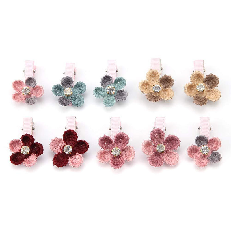 Pet Hair Clips - Cute Floral Pet Hairpin Dog Cat Puppy Hair Accessories Pet Grooming Products with alligator clips Pack of 10 - PawsPlanet Australia