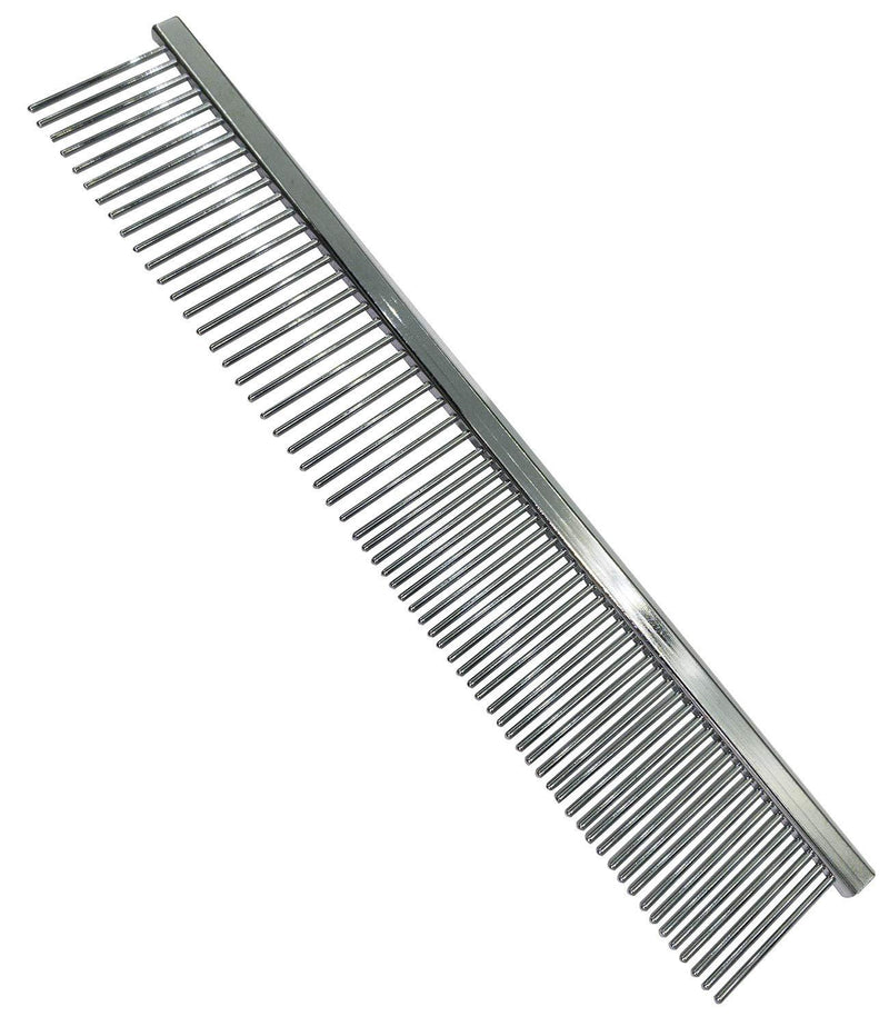 PREMIUM Pet Grooming Comb, Stainless Steel Pet Finishing Dog Comb, Dog Shedding Pin Combs with Different Spaced Teeth, suited for Poodle dogs, cats, kittens and small animals. - PawsPlanet Australia