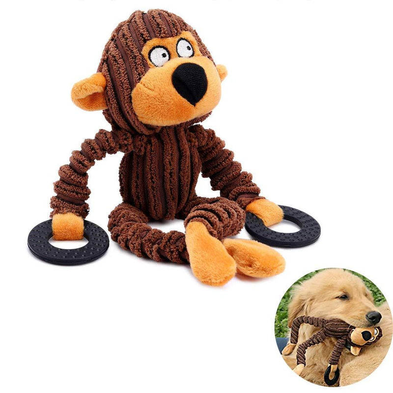 Bello Luna Monkey Dog Squeaky Toy with Rubber Ring for Puppy Small Medium Large Dogs - PawsPlanet Australia