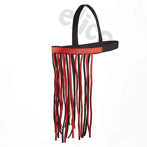 Elico Elasticated Fly Fringe equestrian insect protection (RED)(COB) - PawsPlanet Australia