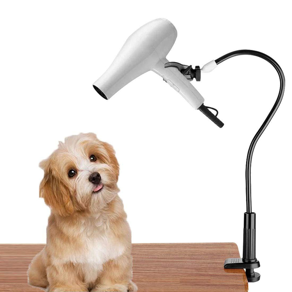 Dog Pet Grooming Table Hair Dryer Stand Holder Hands, Adjustable Flexible Third Arm Hose Tube Holder with Clamp (Black) Black - PawsPlanet Australia