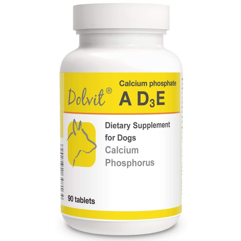 PETS Dolfos Dolvit Calcium Phosphate A D3 E 90 Tablets for Puppy Adult Pregnant Nursing Dogs - PawsPlanet Australia