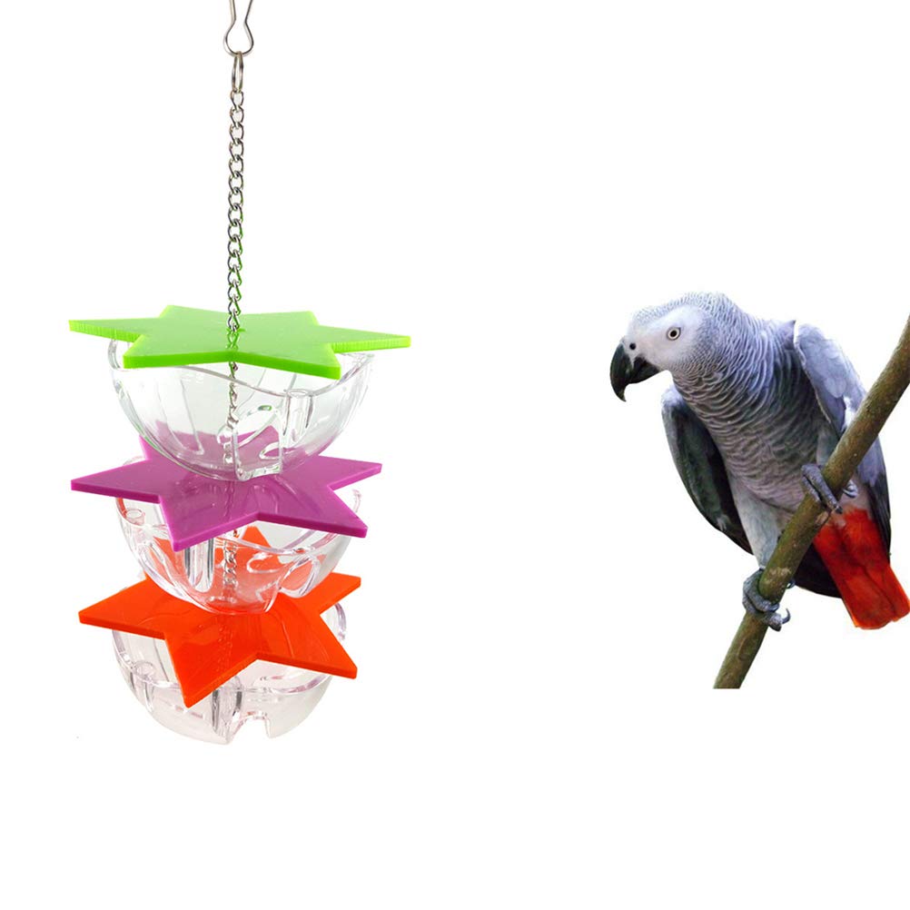 POPETPOP Bird Foraging Toys,3-Layer Parrot Hanging Treat Foraging Toy Bird Feeder Food Holder Parrot Forage Feeding Balls - PawsPlanet Australia