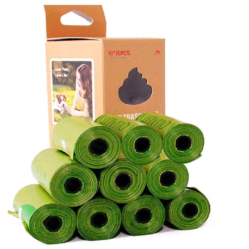 ThinkDo Totaling 150 Piece Leakproof Dog Poop Bag Extra Thick and Sturdy Dog Feces Garbage Bag, Green - PawsPlanet Australia