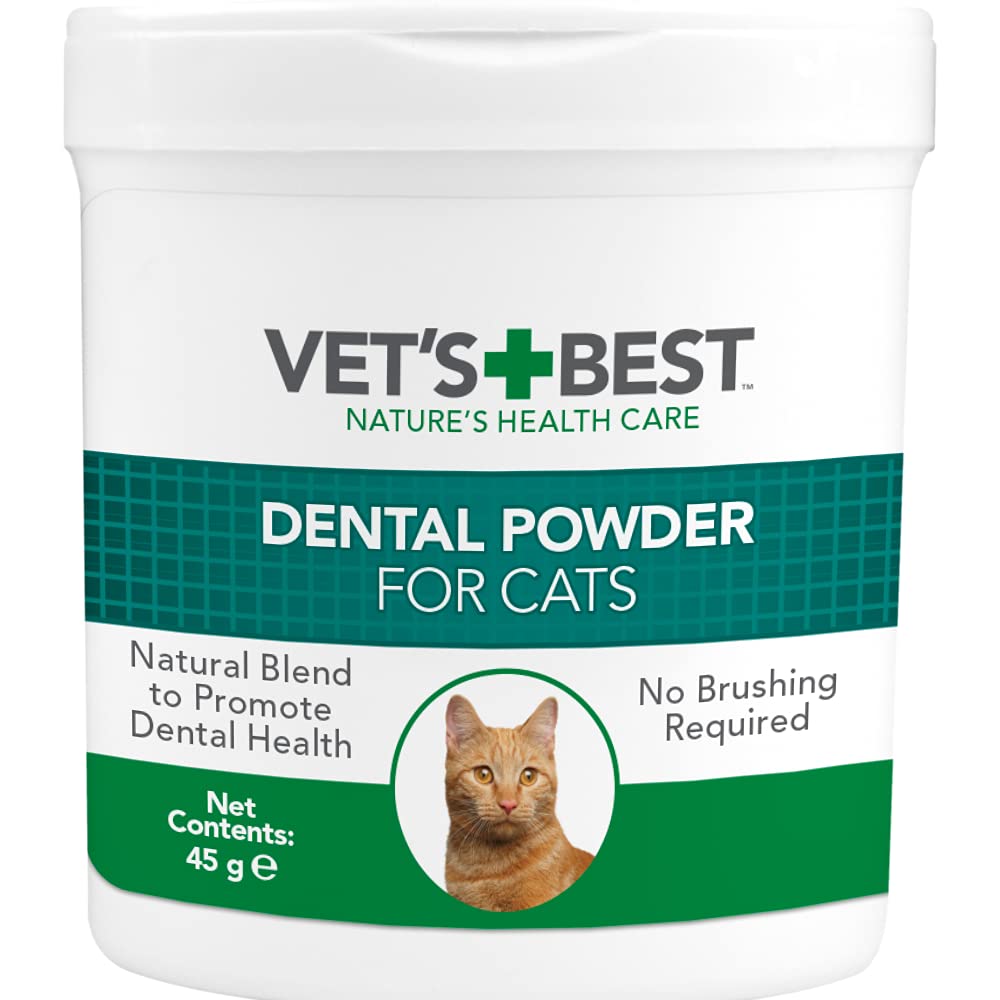 Vet's Best Natural Dental Powder for Cats |Clean Teeth and Fresh Breath - 90 g - PawsPlanet Australia