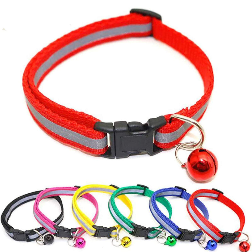 Pieoaoe Puppy ID Reflective Bands ID Collars for Pet Dogs Cats Adjustable Length 6 Colors Newborn Size 19-32 cm With small bell - PawsPlanet Australia