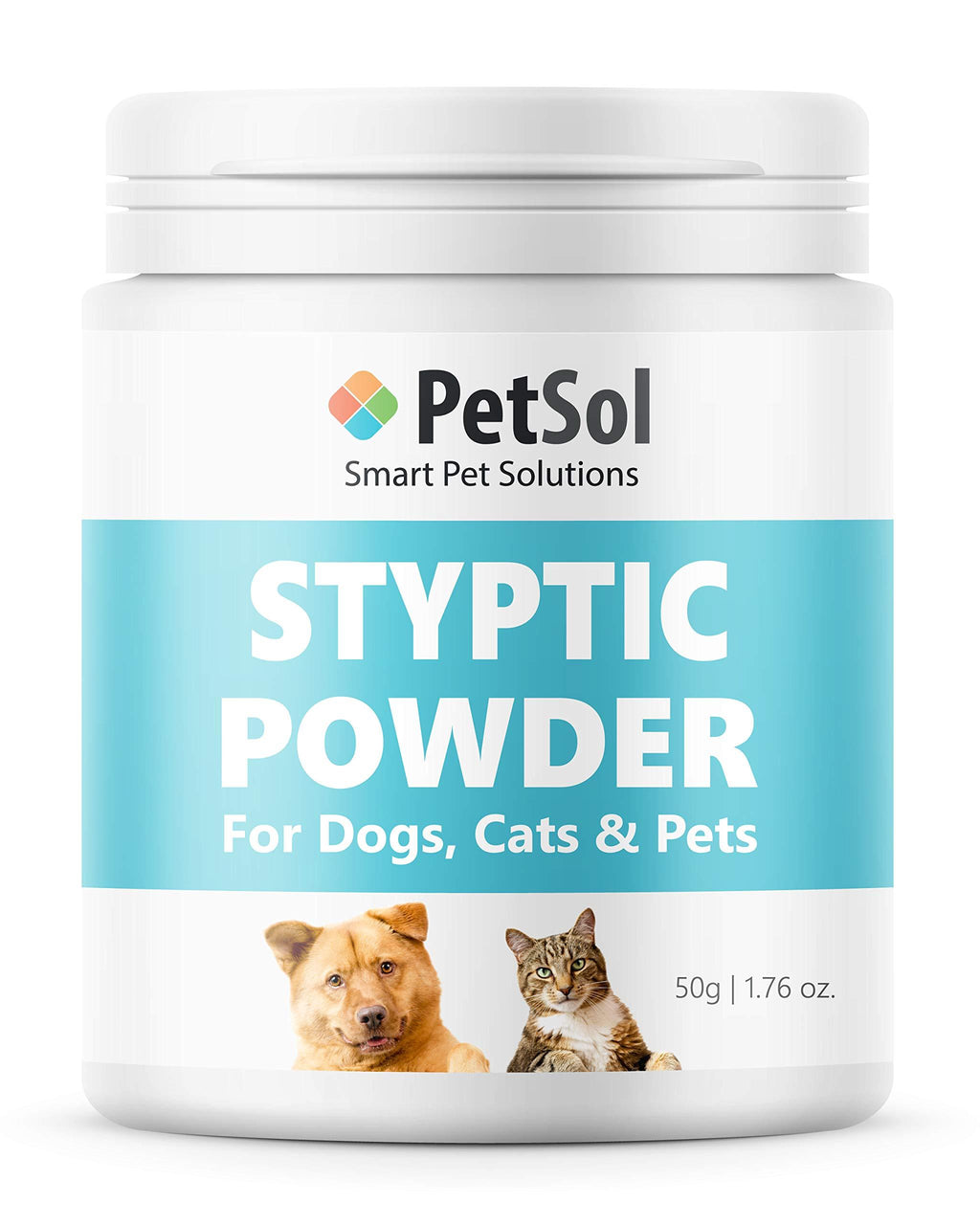 PetSol Styptic Powder For Dogs, Cats, Birds, Rabbits & Pets Helps With Bleeding Fast Caused By Nails, Cuts, Grooming - Nail Care, First Aid & Skin Protector (50g) - PawsPlanet Australia
