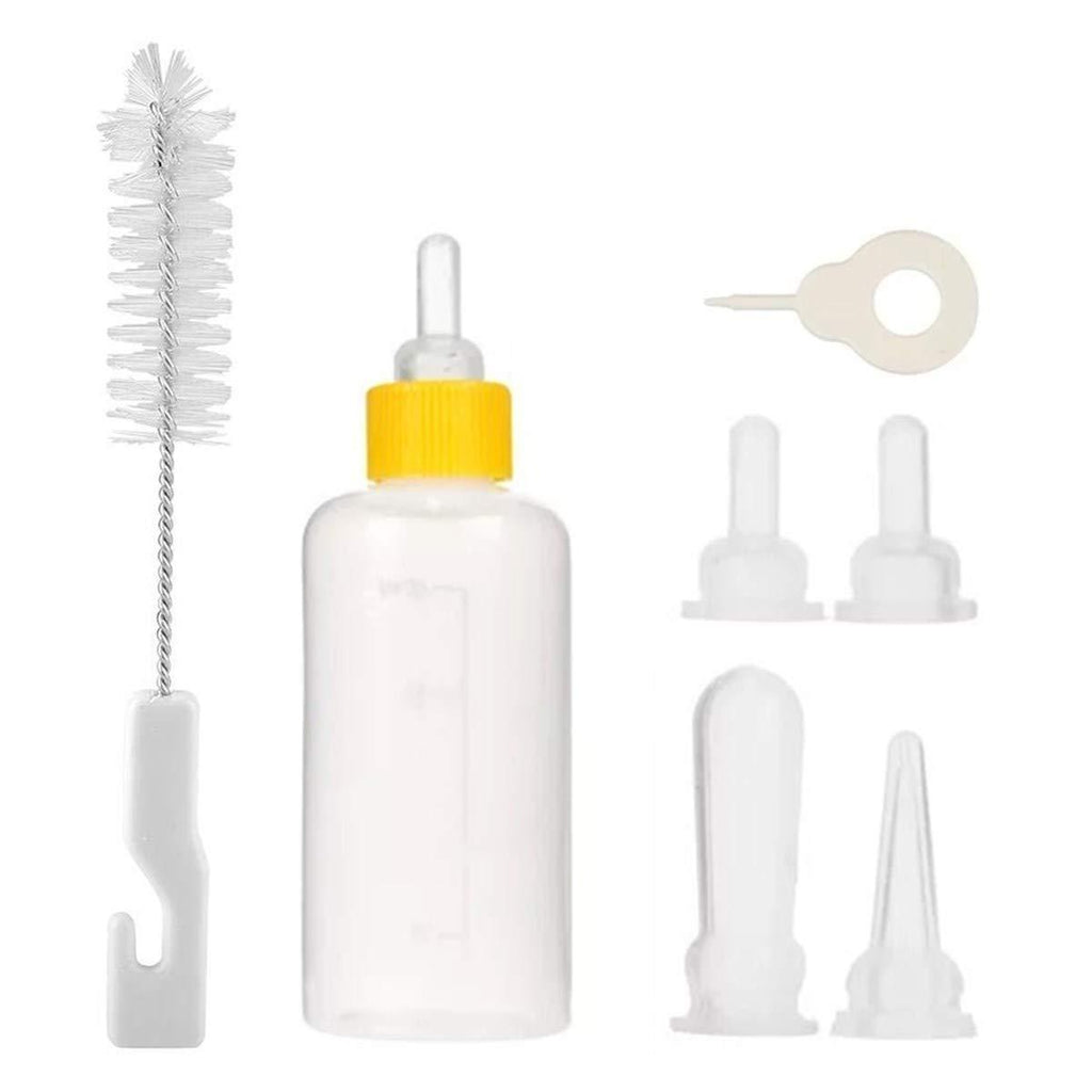 7 Pcs Cat Nursing Bottle 60ml Pet Feeding Bottle with Replacement Nipples and Cleaning Brushes for Pet Puppy Cat Kitten Rabbit - PawsPlanet Australia