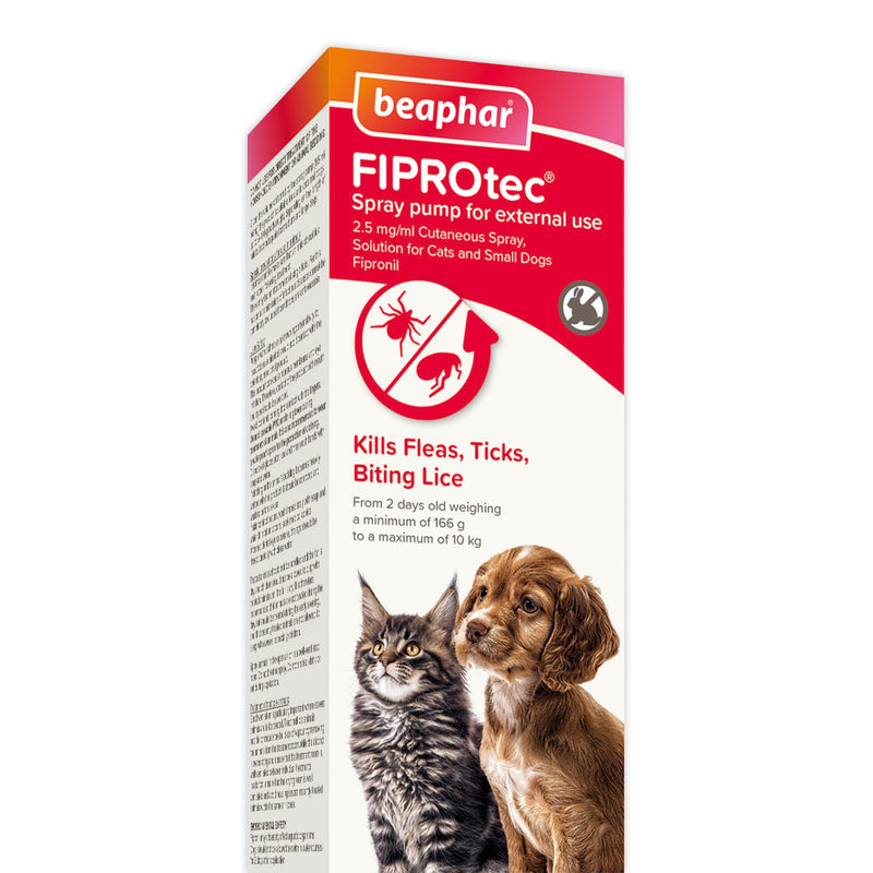 Beaphar | FIPROtec Spray Pump | Kills Fleas, Ticks & Biting Lice Treatment | Kittens & Puppies | From 2 Days Old (up to 10kg) | Vet Strength Medicine | For External Use | 100ml - PawsPlanet Australia