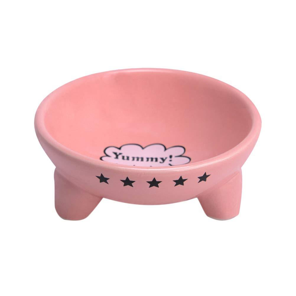 POPETPOP Ceramic Raised Cat Food Bowls-Cat Bowls with Stand,Elevated Puppy Feeder,Single Raised Cat Dish Perfect for Cats and Puppy-Pink Size 1 - PawsPlanet Australia