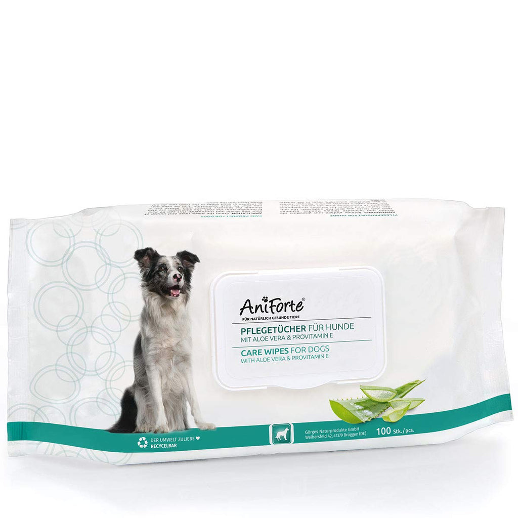 AniForte Wet Wipes for Dogs 100 Pack - XXL Natural & Biodegradable Deodorising Cleaning Wipes with Extra Fresh Scent, Hypoallergenic, Extra Mild, Gentle, Non-Tear - PawsPlanet Australia