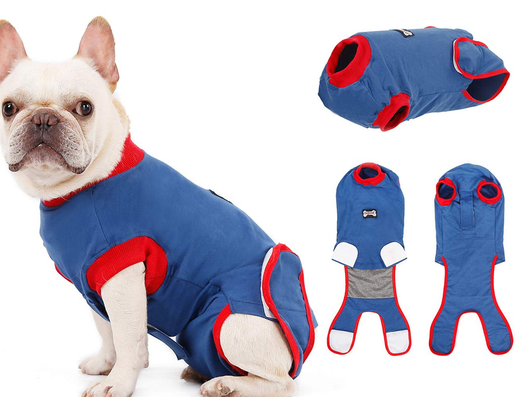 Tineer Dog Recovery Suit - Pure Cotton E Collar Alternative for Male/Female Dog, Protect Puppy Wounds After Surgery Pet Wear - Prevent Licking, Bite, and Other Pet 's Harassment (XS) XS - PawsPlanet Australia