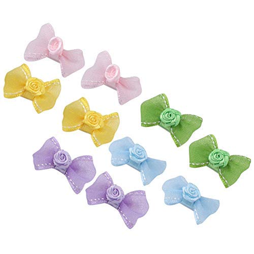 10PCS Pet Hair Clip, Cat Cute Bowknot Hairpins Dog Bows Hair Accessories with Clip Handmade Lovely Styles Small Middle Hair Bows Topknot for Pets Dogs Puppy Cats Kitty Kitten - PawsPlanet Australia