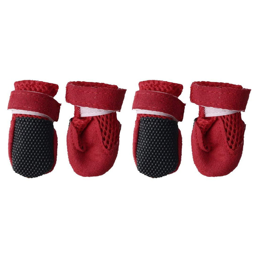 sourcing map Pet Boots Breathable Wear Resistant Comfortable Lightweight Dog Outdoor Running Hiking Shoes Paw Protectors Red 4pcs, S - PawsPlanet Australia