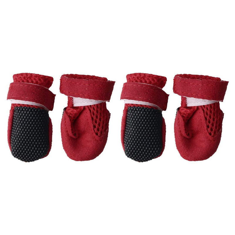sourcing map Pet Boots Breathable Wear Resistant Comfortable Lightweight Dog Outdoor Running Hiking Shoes Paw Protectors Red 4pcs, S - PawsPlanet Australia