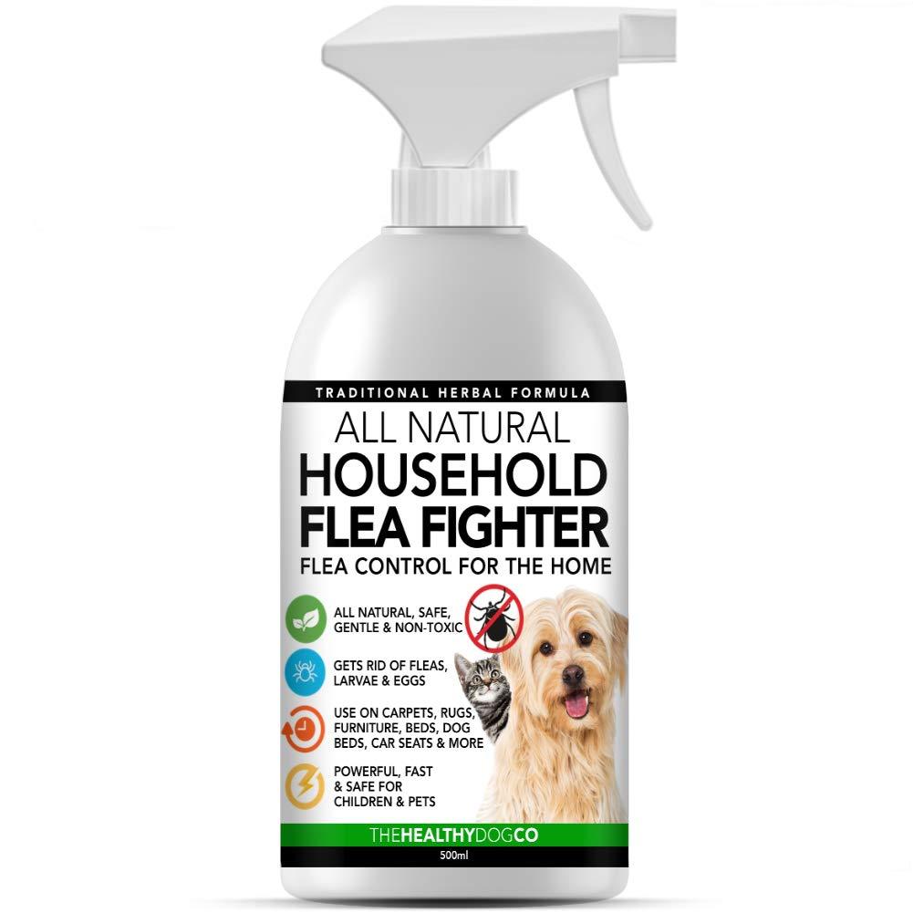 All Natural HouseHold Flea Spray | Flea Fighter | 500ml | Safe For Dogs, Children, Pets | Repellent & Flea Killing Spray | For Dog & Cat Fleas Ticks Lice & Insect | Use on Carpet, Bed, Furniture, Car - PawsPlanet Australia