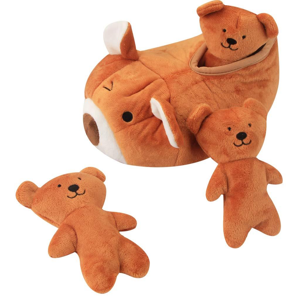 IFOYO Dog Puzzle Toy, Slipper Nest Squeaky Dog Toy Plush Dog Puzzle Toy Interactive Dog Brain Game, Bear - PawsPlanet Australia