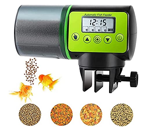 Podazz Automatic Aquarium Fish Feeder, Moisture-Proof Electric Auto Fish Feeder,Aquarium Tank Timer Feeder Vacation &Weekend Fish Food Dispenser (Green-1) - PawsPlanet Australia