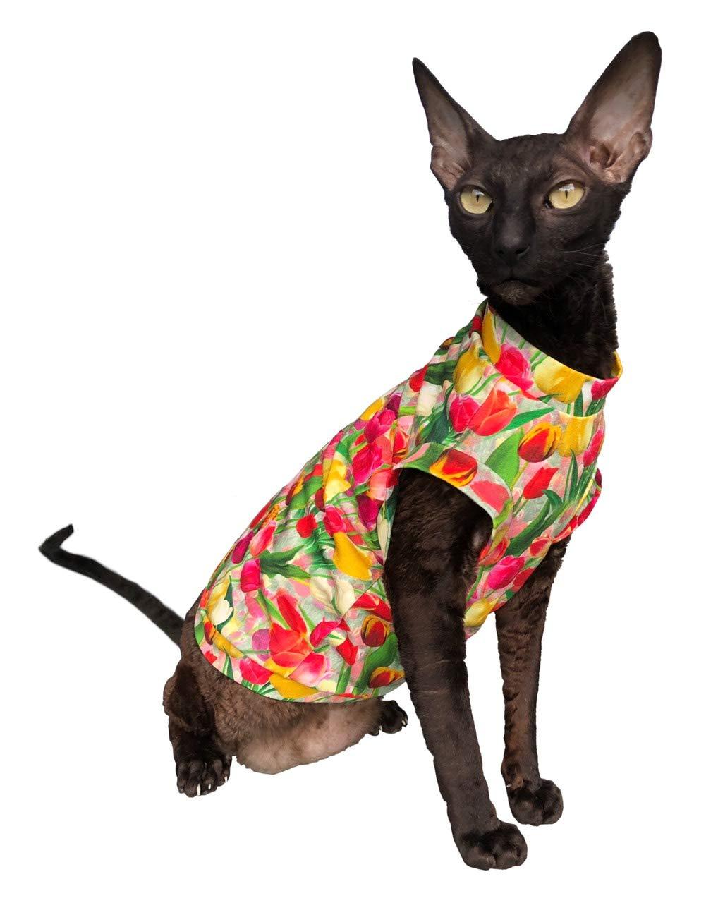 [Australia] - Kotomoda cat WEAR Sphynx Cat's T-Shirt Tulips … XL 