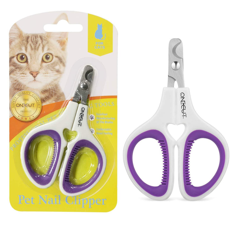 OneCut Pet Nail Clippers, Update Version Cat & Kitten Claw Nail Clippers for Trimming, Professional Pet Nail Clippers Best for a Cat, Puppy, Kitten & Small Dog (Purpple) Purpple - PawsPlanet Australia