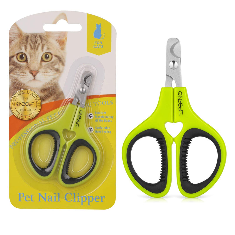 OneCut Pet Nail Clippers, Update Version Cat & Kitten Claw Nail Clippers for Trimming, Professional Pet Nail Clippers Best for a Cat, Puppy, Kitten & Small Dog (Green) Green - PawsPlanet Australia