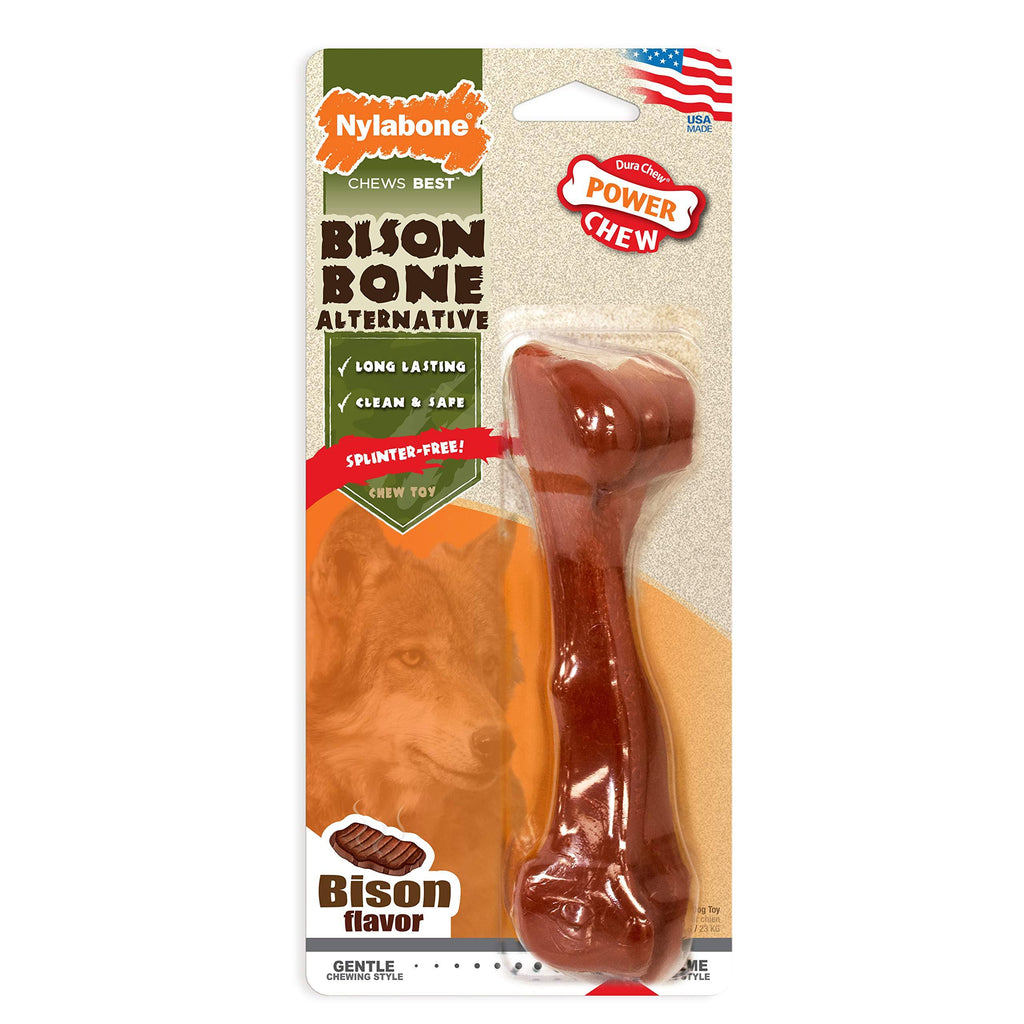 Nylabone Power Chew XL Dog Chew Toys for Aggressive Chewers Beef Bison Bone Alternative - PawsPlanet Australia