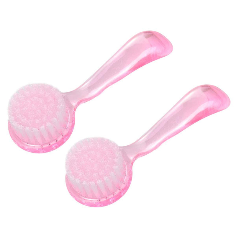 POPETPOP 2PCS Small Animals Bathing Brush, Round Head Cleaning Bath Brush with Lid, Artifact Super Soft Handmade Cleansing Brush, Washing Face Grooming Brush for Small Pets - Pink - PawsPlanet Australia