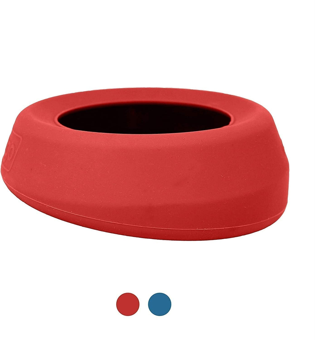 Kurgo Splash Free Wander Water Bowl, Dog Travel Bowl, Prevents Spilling, Holds 710ml, Chili Red - PawsPlanet Australia