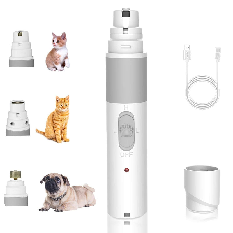 Zubita Pet Nail Grinder, 3 Ports Pet Nail Trimmer Upgraded Electric Paw Trimmer Clipper Portable & Rechargeable Gentle Painless Ultra Quiet Trimming Smoothing for Dogs and Cats - PawsPlanet Australia
