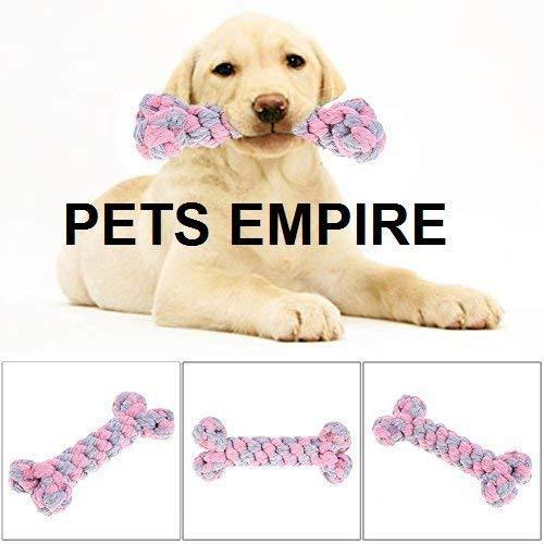 PETS EMPIRE Dog Puppy Knot Ball Toy Bone Shaped Puppy Chewing Tooth Cleaning Molars Pet Play Toy for Small Breeds -1 Piece Color May Vary - PawsPlanet Australia