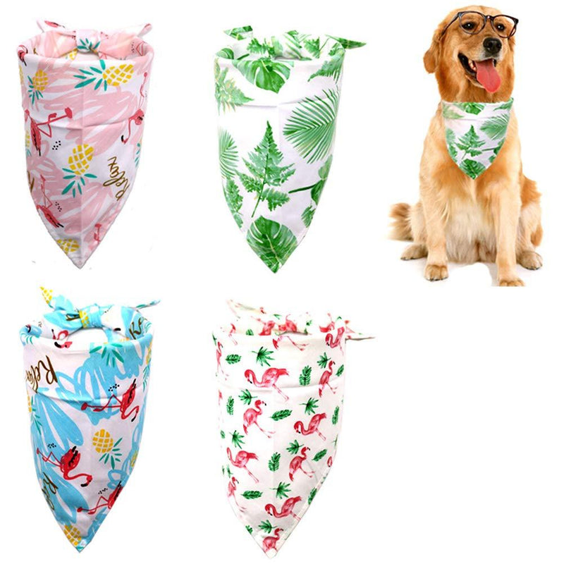 POPETPOP Dog Bandana 4 pack-Dog Scarves Adorable Collar Bib Printed Triangle Bandana Saliva for Pet Dog Puppy (S) S - PawsPlanet Australia