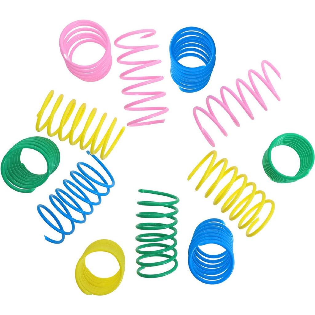 12 Pieces Colorful Spring Cat Toy Plastic Coil Spiral Springs Durable Interactive Toys for Cat Kitten Pets Novelty Gift - PawsPlanet Australia