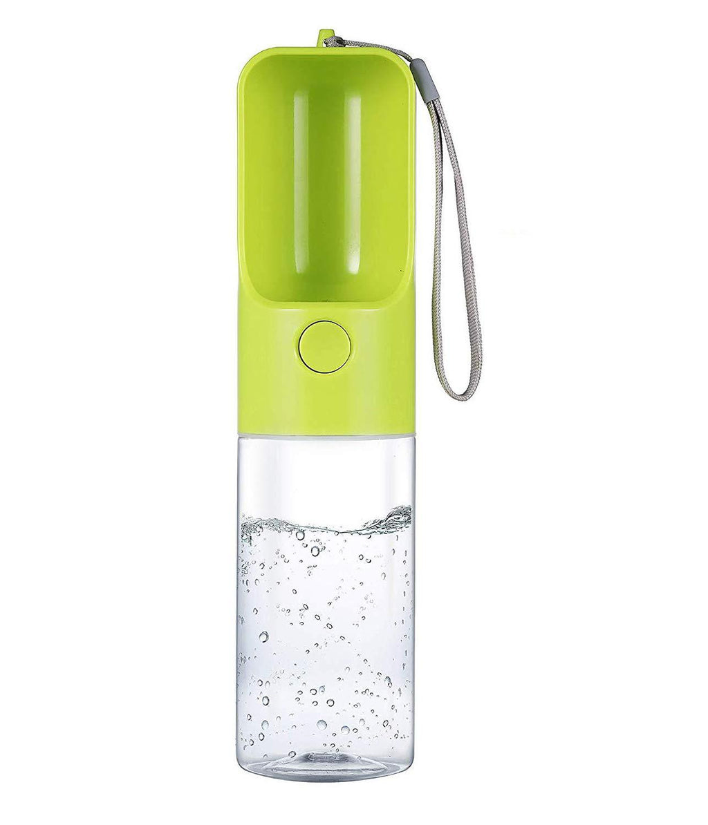 YUSKO Portable Dog Water Bottle 450ml, Pet Water Bottle, Food Grade ABS Leak Proof Lightweight Water Dispenser Drinking Bowl Bottles for Pet Outdoor Travel, Walking Drinking Cup (16 Oz) (Green) Green - PawsPlanet Australia