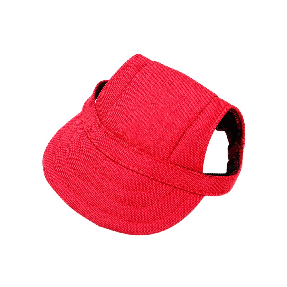 POPETPOP Dog Hat, Adjustable Pet Dog Baseball Cap with Ear Holes, Sun Protection Dog Cap for Small, Medium, Large Dog (Red, S) - PawsPlanet Australia