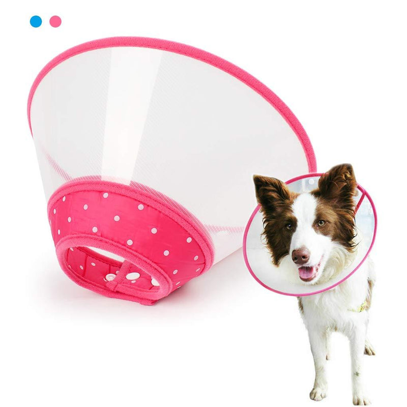 Andiker Pet Cone Recovery Dog Cone Adjustable Collar, Protect the Neck Surgery Recovery, Designed for Cats and Puppies (M, pink) M - PawsPlanet Australia