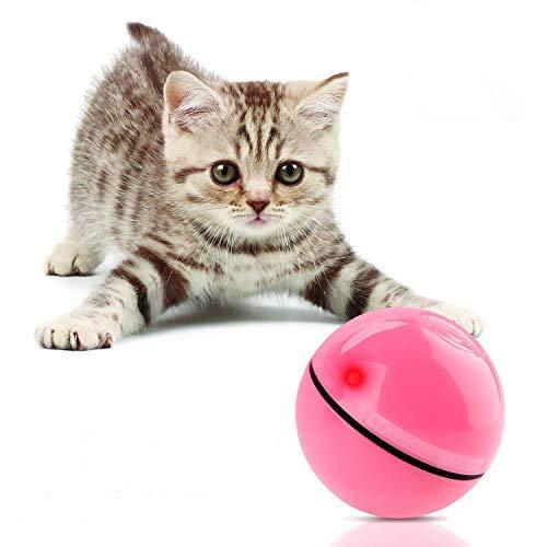 Bojafa Cat Toys Interactive for Indoor Cats Training, Smart Kitten Toy Ball Self Rotating with LED Red Light & USB Rechargeable - PawsPlanet Australia