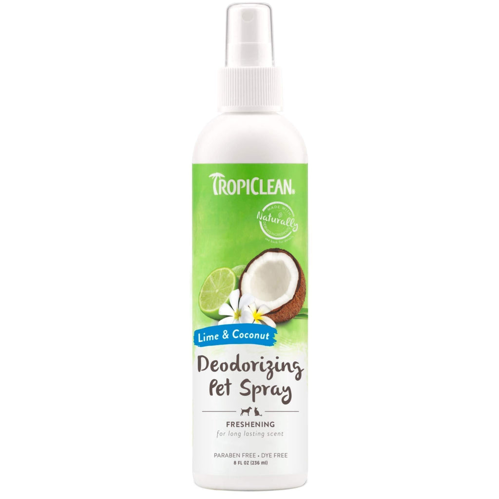 [Australia] - TropiClean Deodorizing Sprays for Pets, Made in USA - Helps Break Down Odors to Effectively Deodorize Dogs and Cats, Paraben Free, Dye Free Lime & Coconut 8 oz 