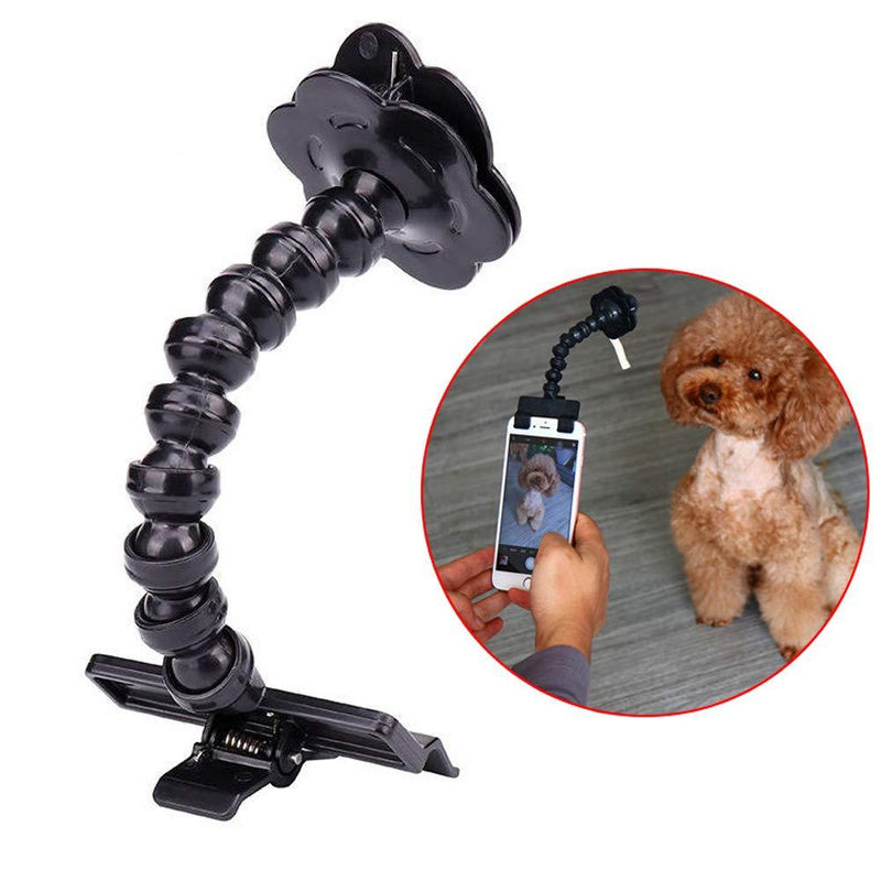 zosenda Pet Selfie Stick, Flexible Dog Selfie Stick Rod Cat Photo Toy Accessories, Multi-functional Smartphone Attachment Clip Treat Holder Dog Bath Toy (Black) - PawsPlanet Australia