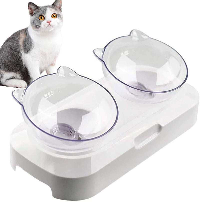 Hamkaw Double Pet, Raised Cat Non-Spill Design, Multi-Purpose Bowl for Dogs Food and Water Feeder, - PawsPlanet Australia