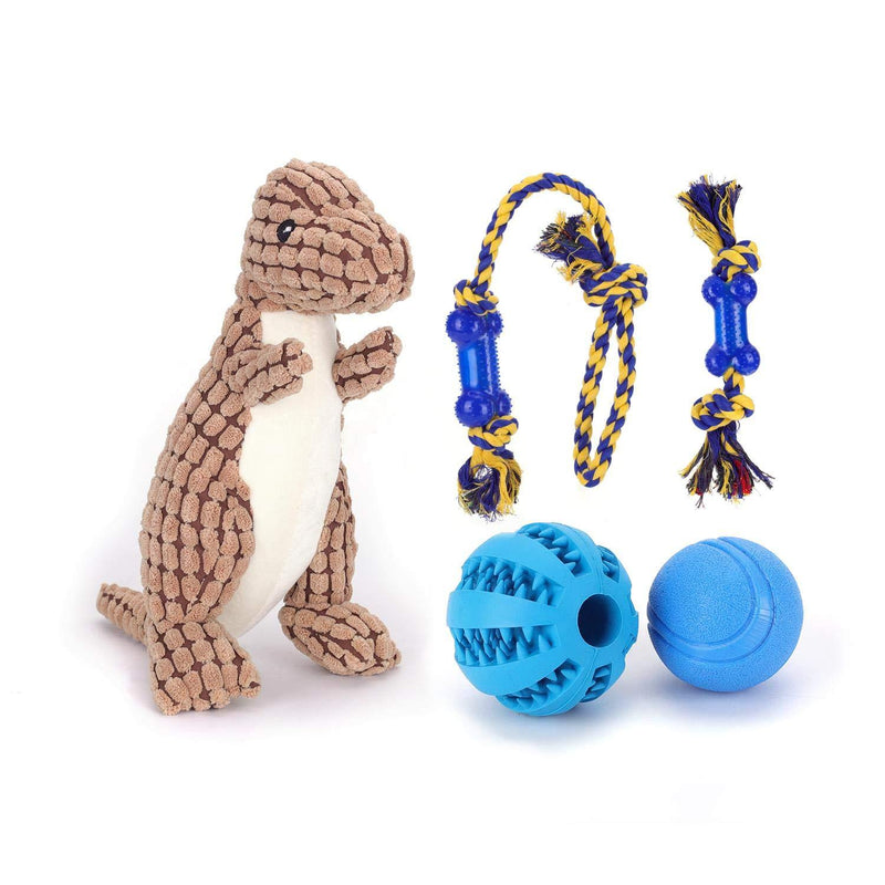 Nobleza - Toys for Dogs, Food Treatment Teething Ball, Durable Filled Squeaky Plush Toy, Dog Chew Rope Toy Durable Teething Pack for Puppy, Dog Toy Gift Set with Box, 5pc Pack - PawsPlanet Australia