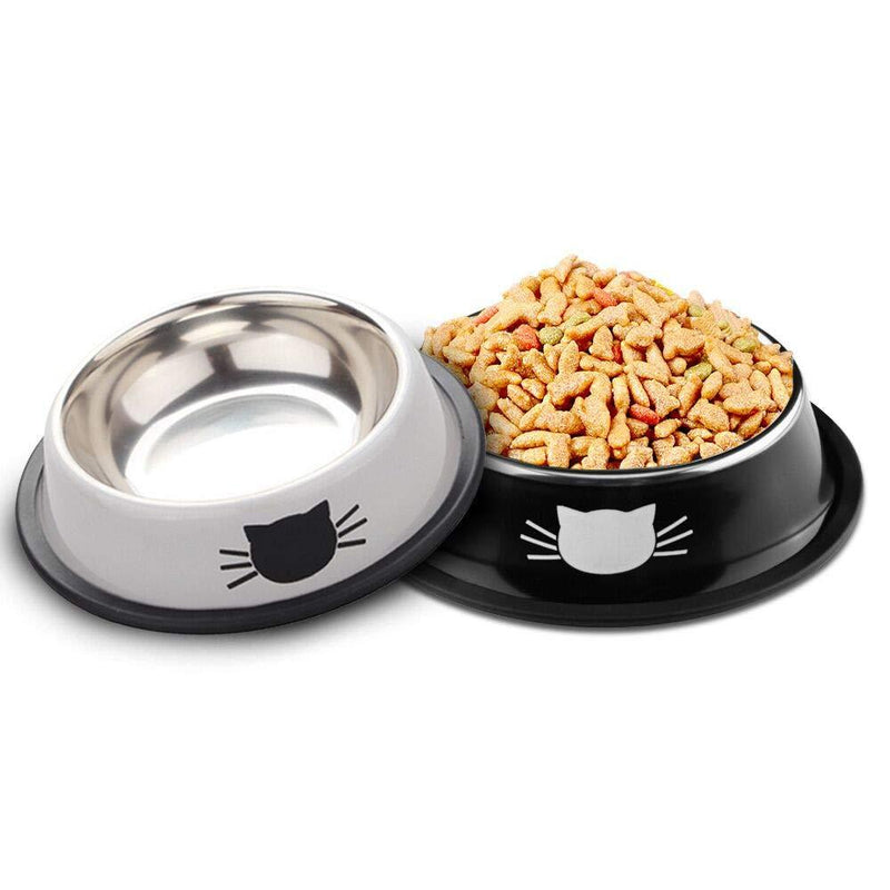 SaponinTree Stainless Steel Pet Cat Bowl, 2 Pack Food Grade Feeding Bowl Non Skid with Natural Rubber Base for Small Dogs Cats 2 Pcs - PawsPlanet Australia