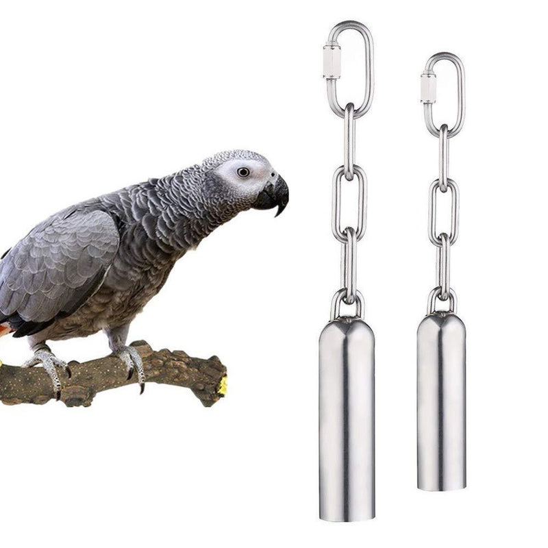 HPiano Stainless Steel Bell Toys For Parrots 2 pcs, Stainless Steel Bells Toy with Sweet Sound for Bird Parrot Macaw African Greys Cockatoo Parakeet Cockatiels - PawsPlanet Australia