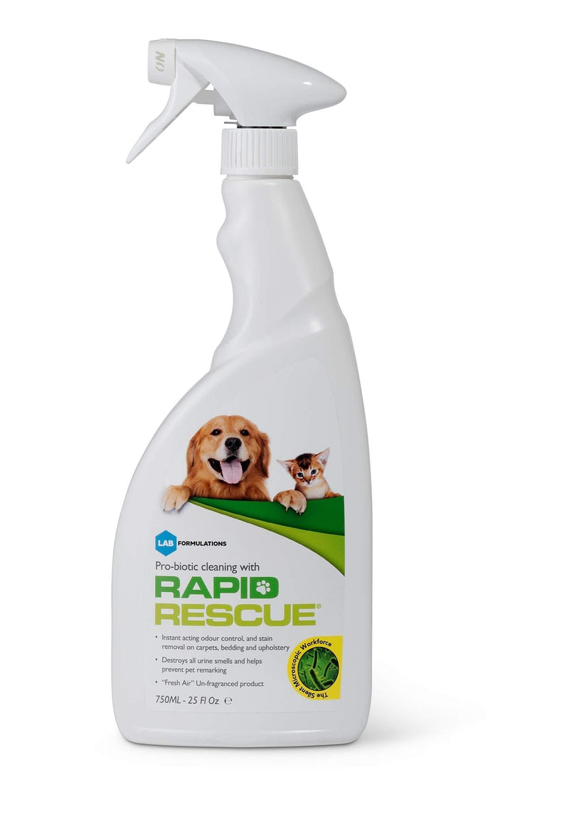 Rapid Rescue | Pet Odour Eliminator Urine Smell Remover | Natural Microbe Enzymatic Green Solution Probiotic Fast-Acting on Cat & Dog Stains on Carpets, Wood Floors, Cars, Rugs (1pk) - PawsPlanet Australia