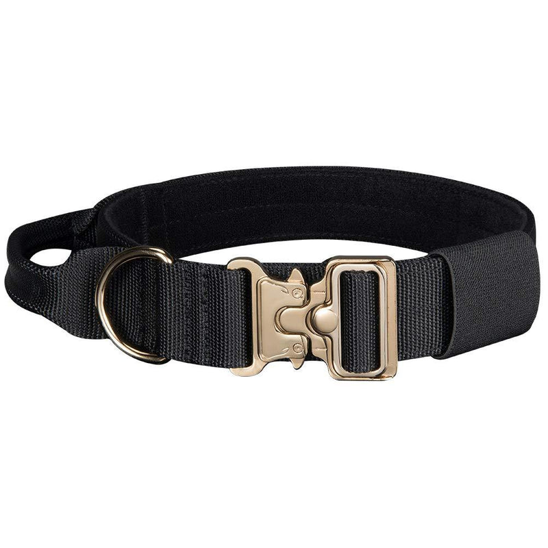 EXCELLENT ELITE SPANKER Dog Collar for Medium Large 40-60cm Adjustable with Handle Heavy Duty(Black) Black - PawsPlanet Australia