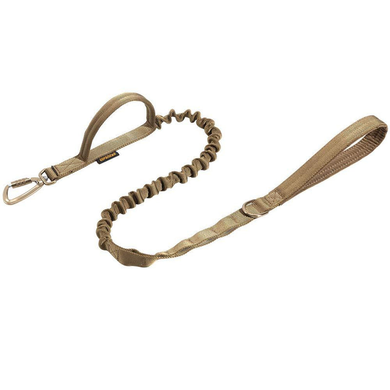 EXCELLENT ELITE SPANKER Tactical Military Dog Lead K9 Bungee Training Dog Leashes Heavy Rope Duty with Handle for Medium and Large Dogs(Coyote Brown) Coyote Brown - PawsPlanet Australia