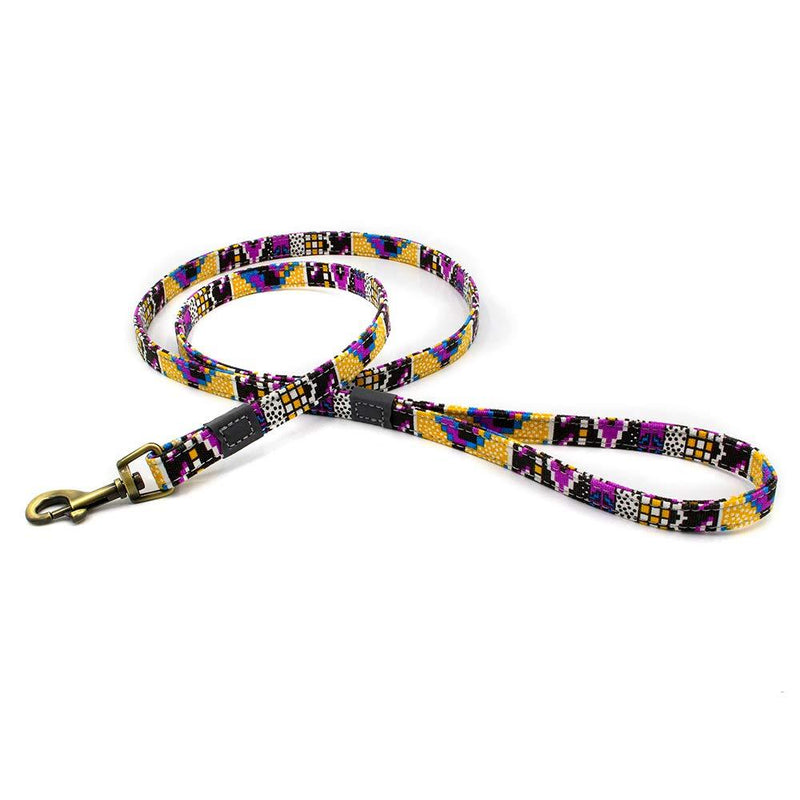 Mcdobexy Bohemia Flower Print Pet Lead for Small Medium Dog Cat(Mosaic,120 * 1.5cm) 120*1.5cm Retro Clasp Mosaic - PawsPlanet Australia