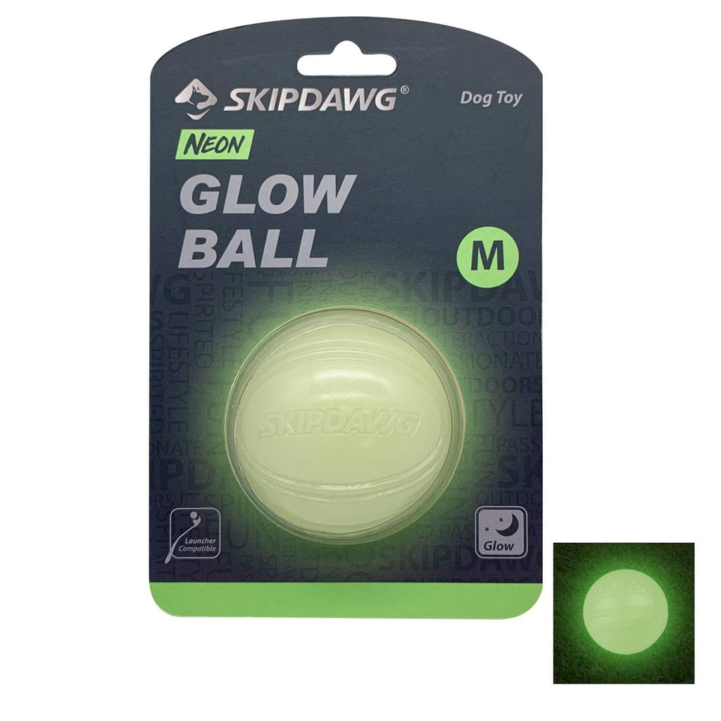 SKIPDAWG Neon Glow Dog Ball, Light Up Dog Ball Glow in Dark, Dog Toys Squeaky Balls Durable TPR Light Weight, Night Glowing Fetch Ball/Exercise Ball for Dogs Size 2.5 Inches Glow Ball 1 Pack - PawsPlanet Australia